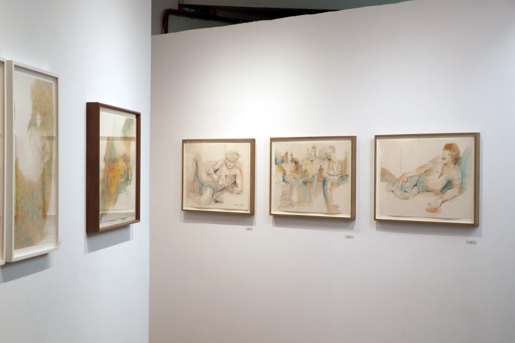 Installation view of “DONELAN: Drawing on the Gay Experience" on view at Jameson & Thompson Picture Framers. With a focus on Studies 1, 2, & 3